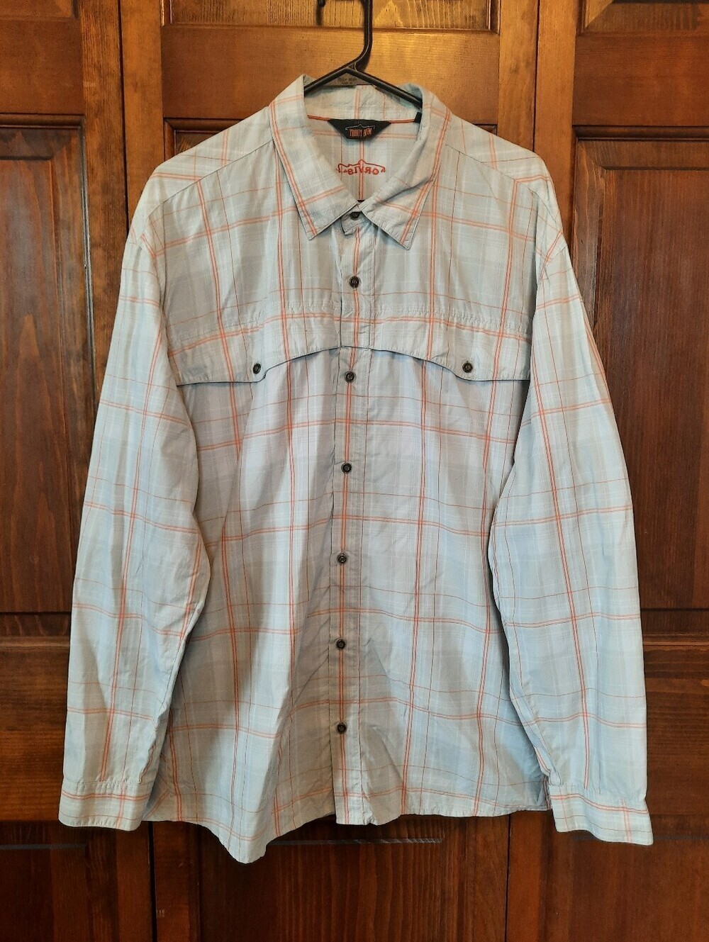 Orvis Trout Bum Nylon Performance Fly Fishing Plaid Button Up Shirt Size XXL
